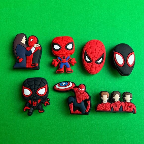 Spider-Man Crocs Shoe Charms Set of 7 - jibbitz Charms Marvel - Picture 1 of 3